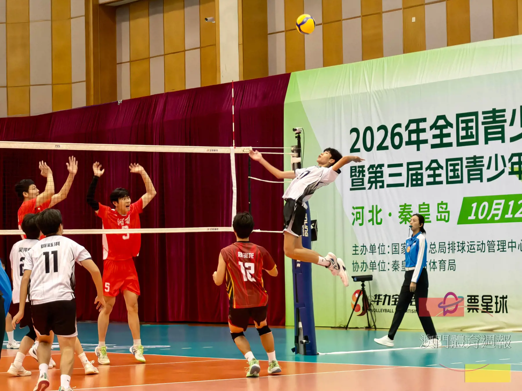 澳門男排對湖南一戰接應蕭靖軒二號位強攻.jpg